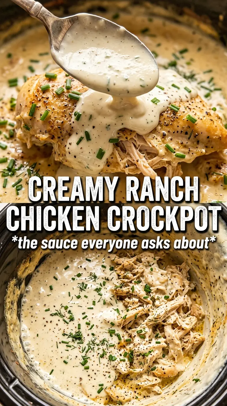 Creamy Ranch Crockpot Chicken creamy shredded ranch