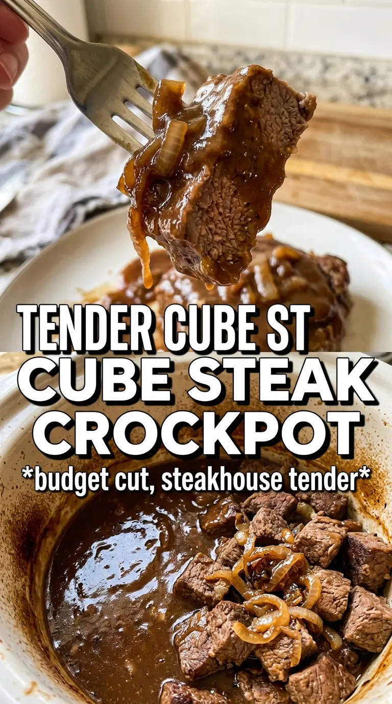 Crock Pot Cube Steak tender onion gravy