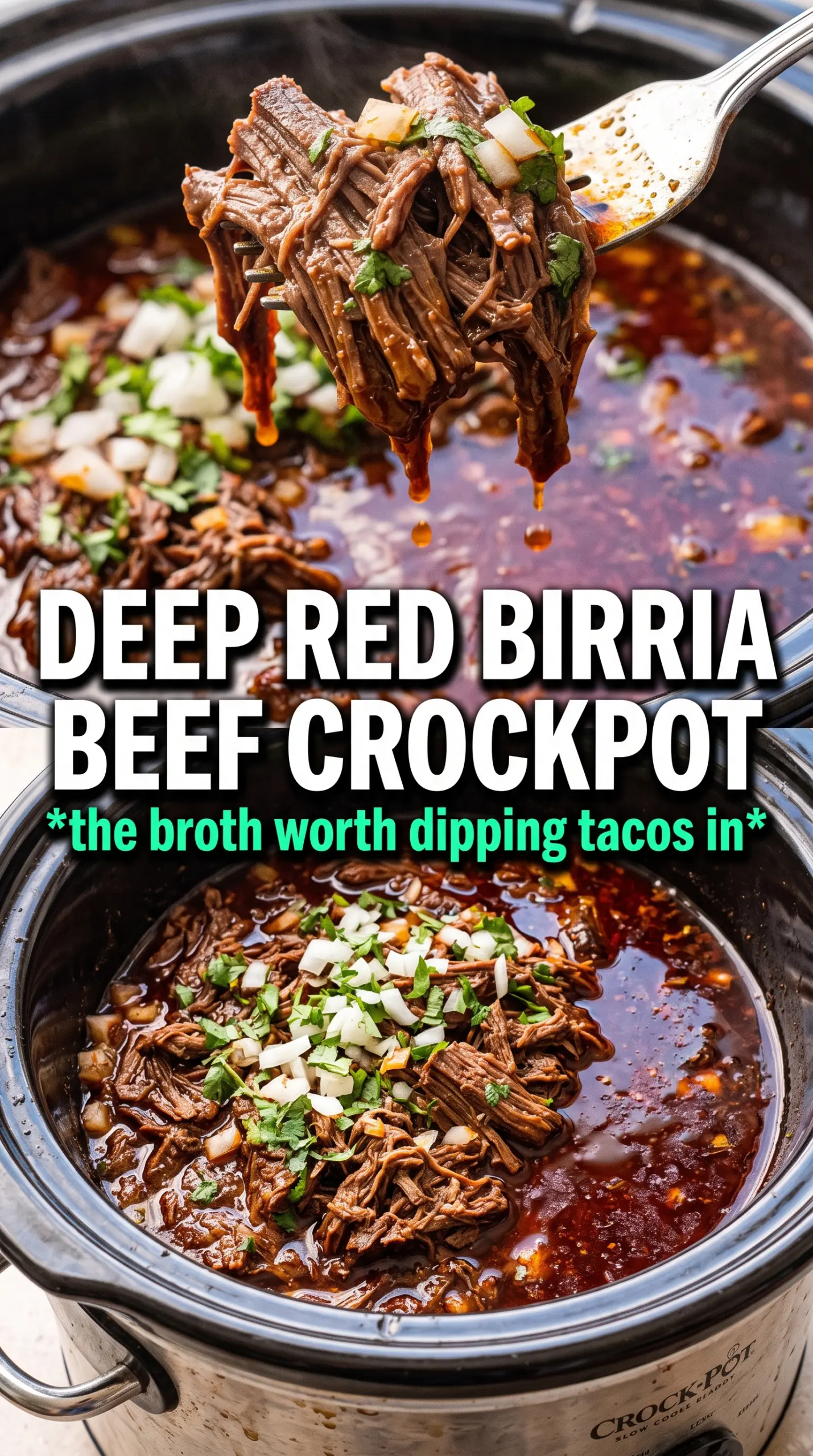 Crockpot Mexican Birria rich, smoky, cheesy