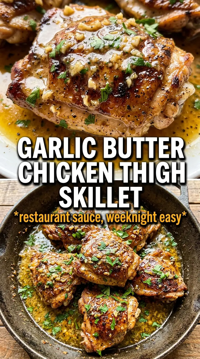 Garlic Butter Chicken Thighs golden buttery skillet herbaceous