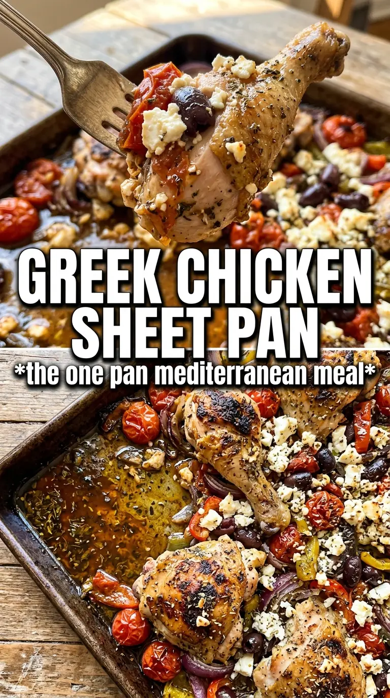 Greek Sheet Pan Chicken Dinner lemon oregano golden