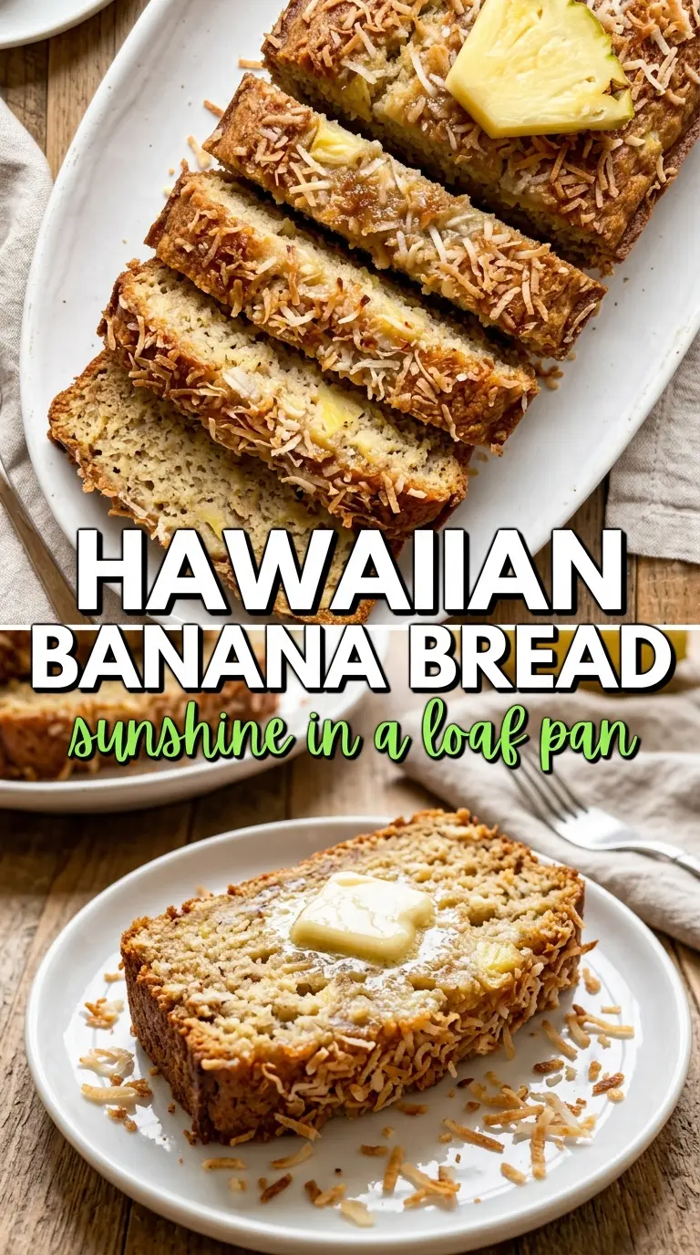 Hawaiian banana bread tropical coconut pineapple