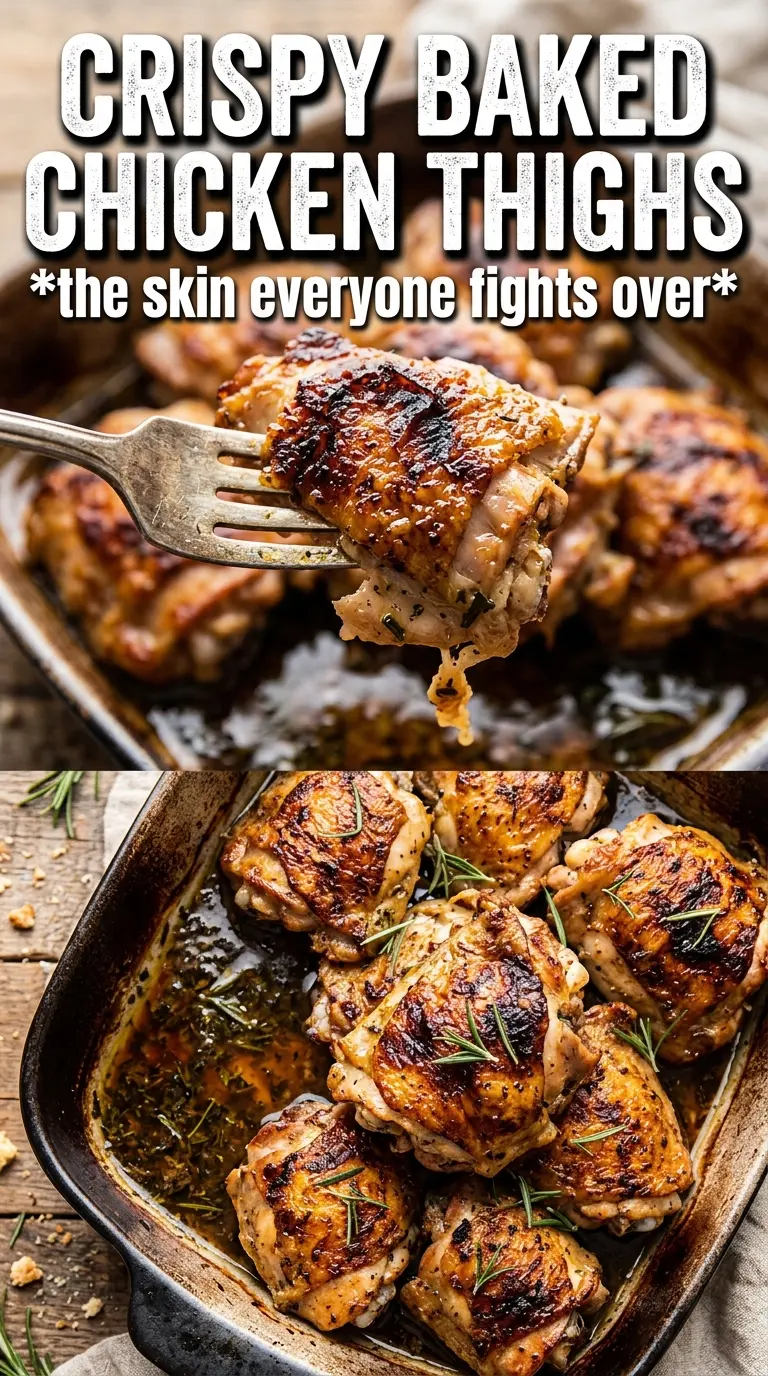 Oven baked chicken thighs crispy juicy