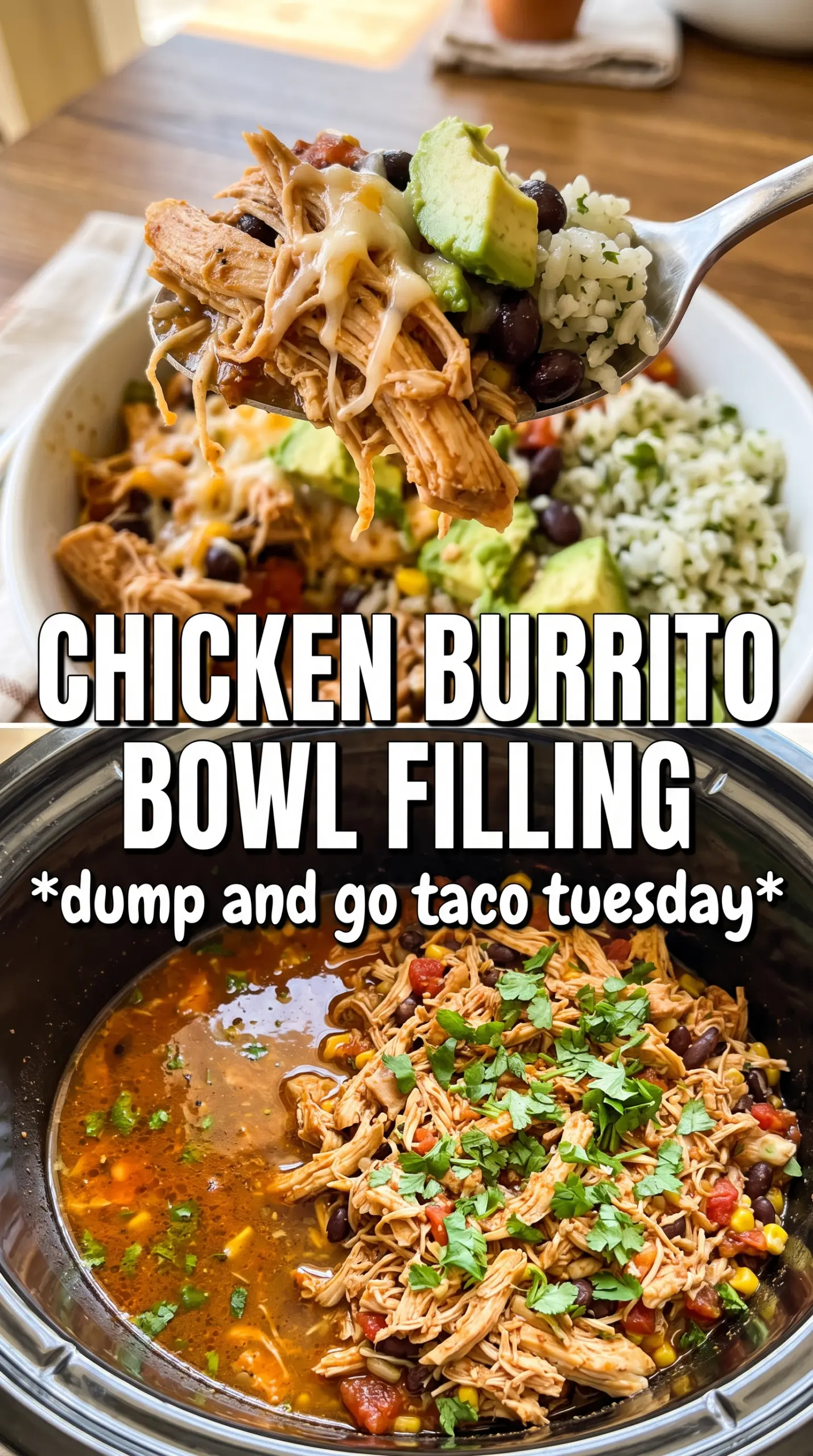 Slow Cooker Chicken Burrito Bowl vibrant Tex-Mex