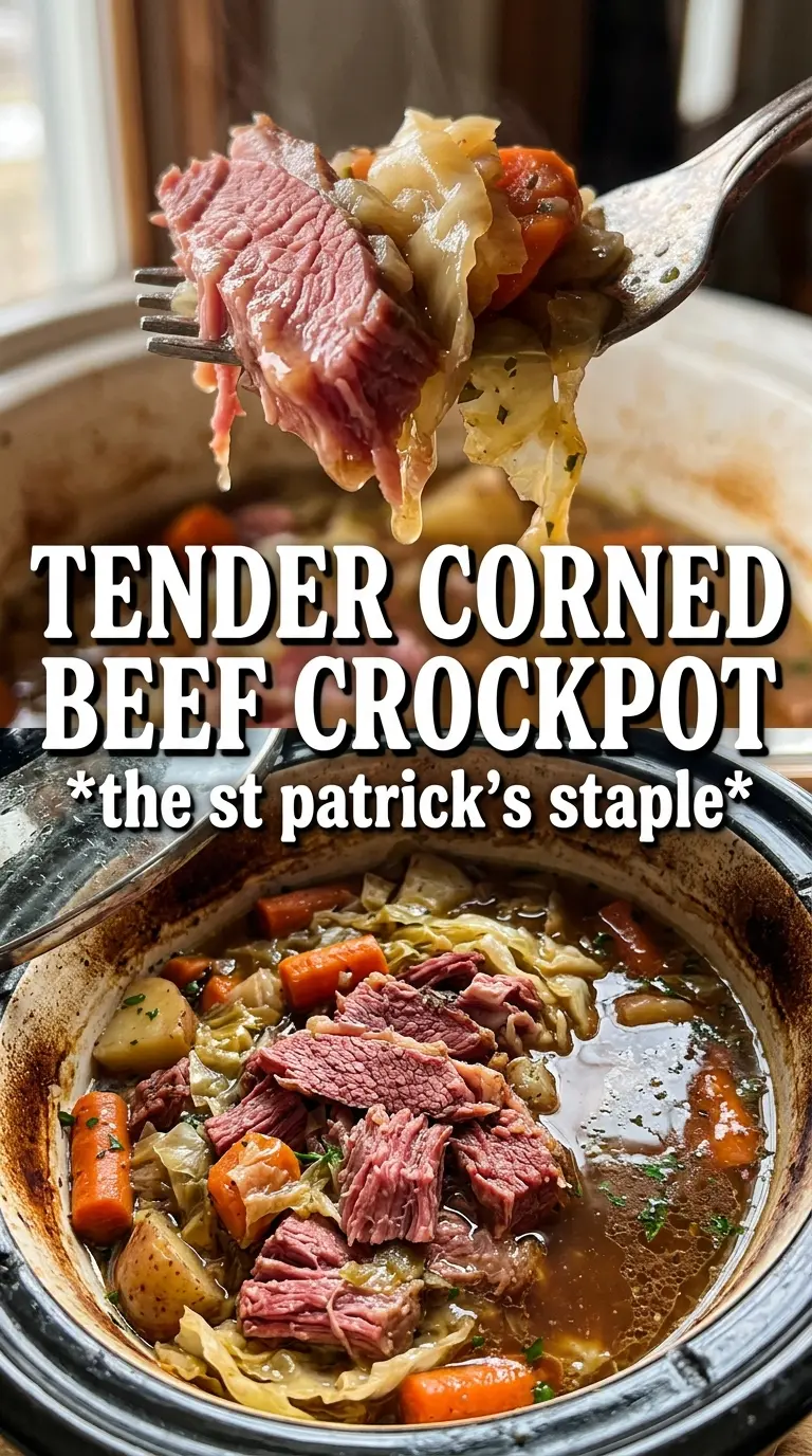 Slow Cooker Corned Beef and Cabbage tender brisket cabbage potatoes