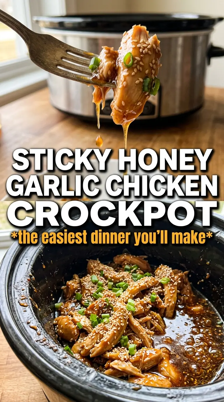 Slow Cooker Honey Garlic Chicken glazed savory tender