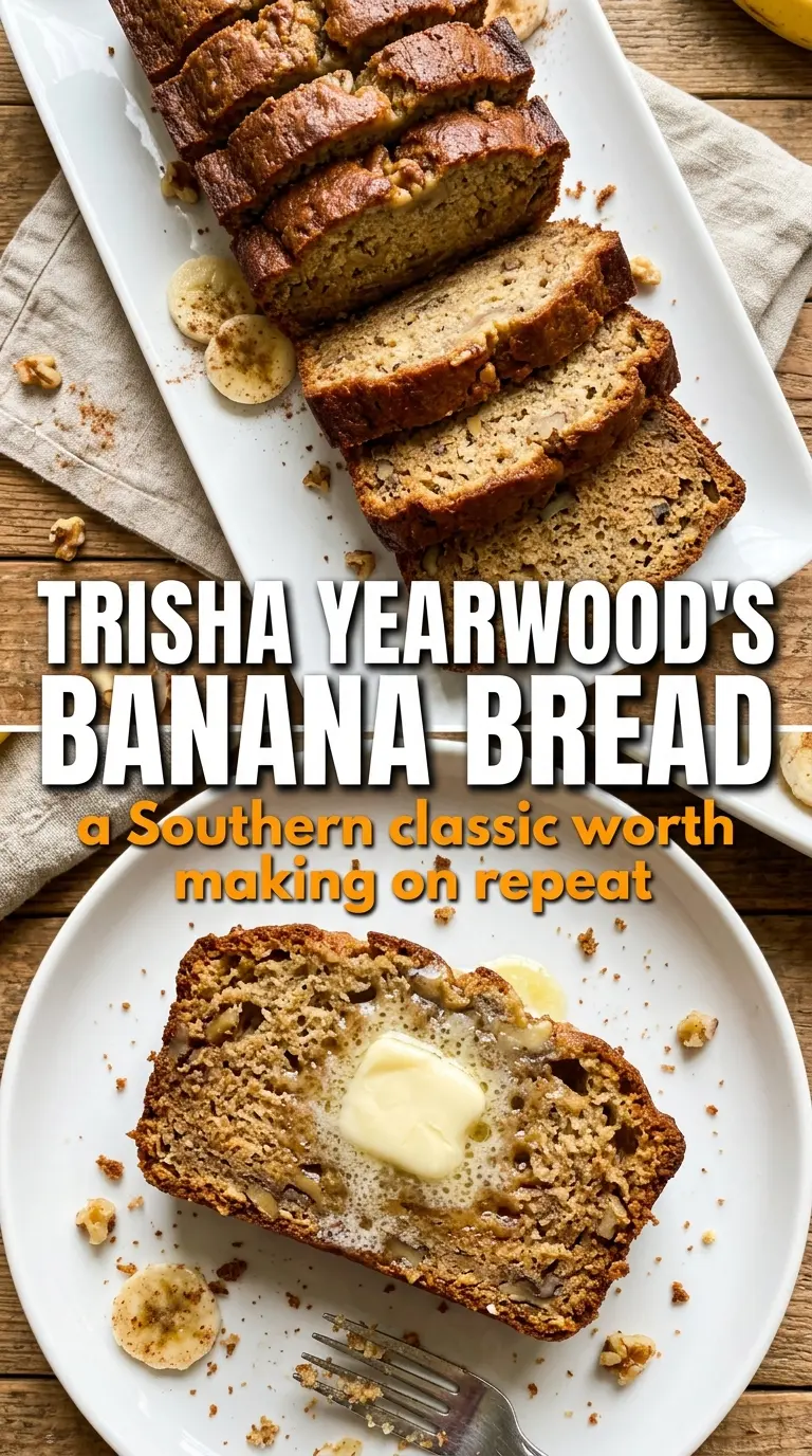 Trisha Yearwood's Banana Bread, moist, golden, Southern-style