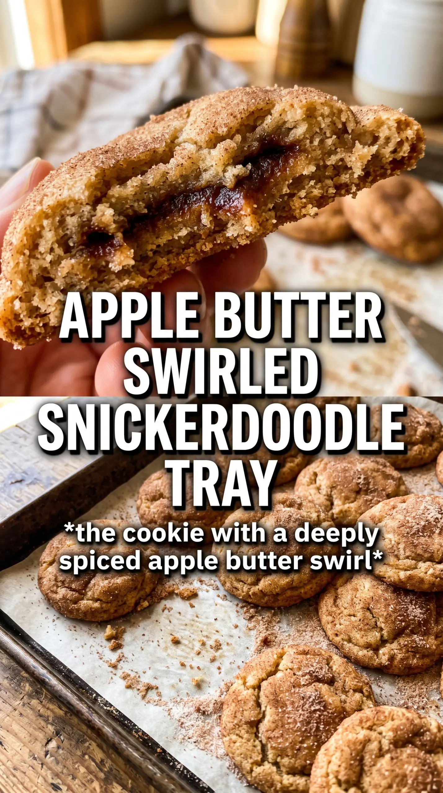Apple Butter Snickerdoodles soft cinnamon-spiced cookies