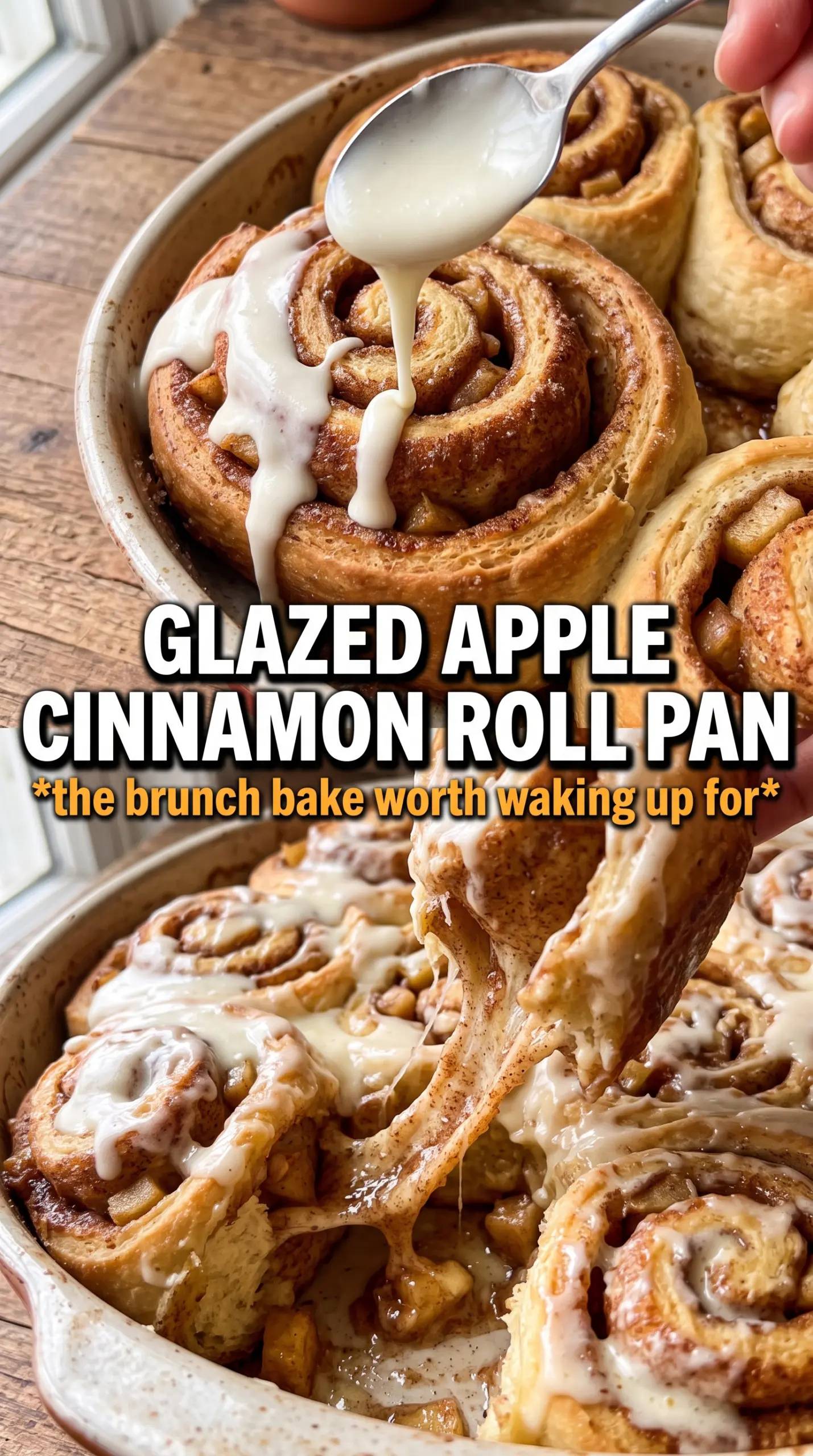 Apple Cinnamon Rolls caramelized glazed swirls