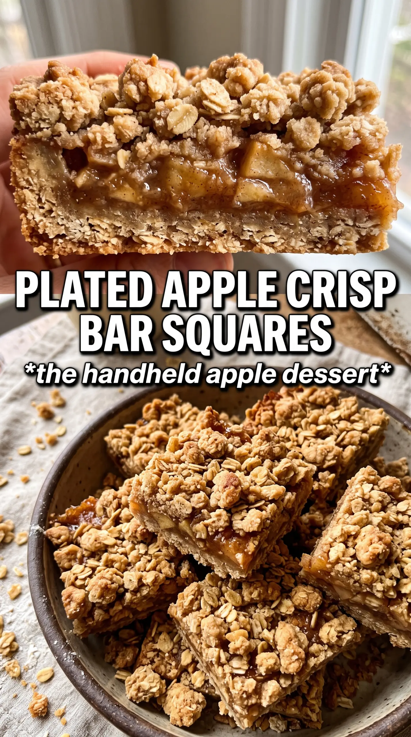Apple Crisp Bars sliced layers crumb topping
