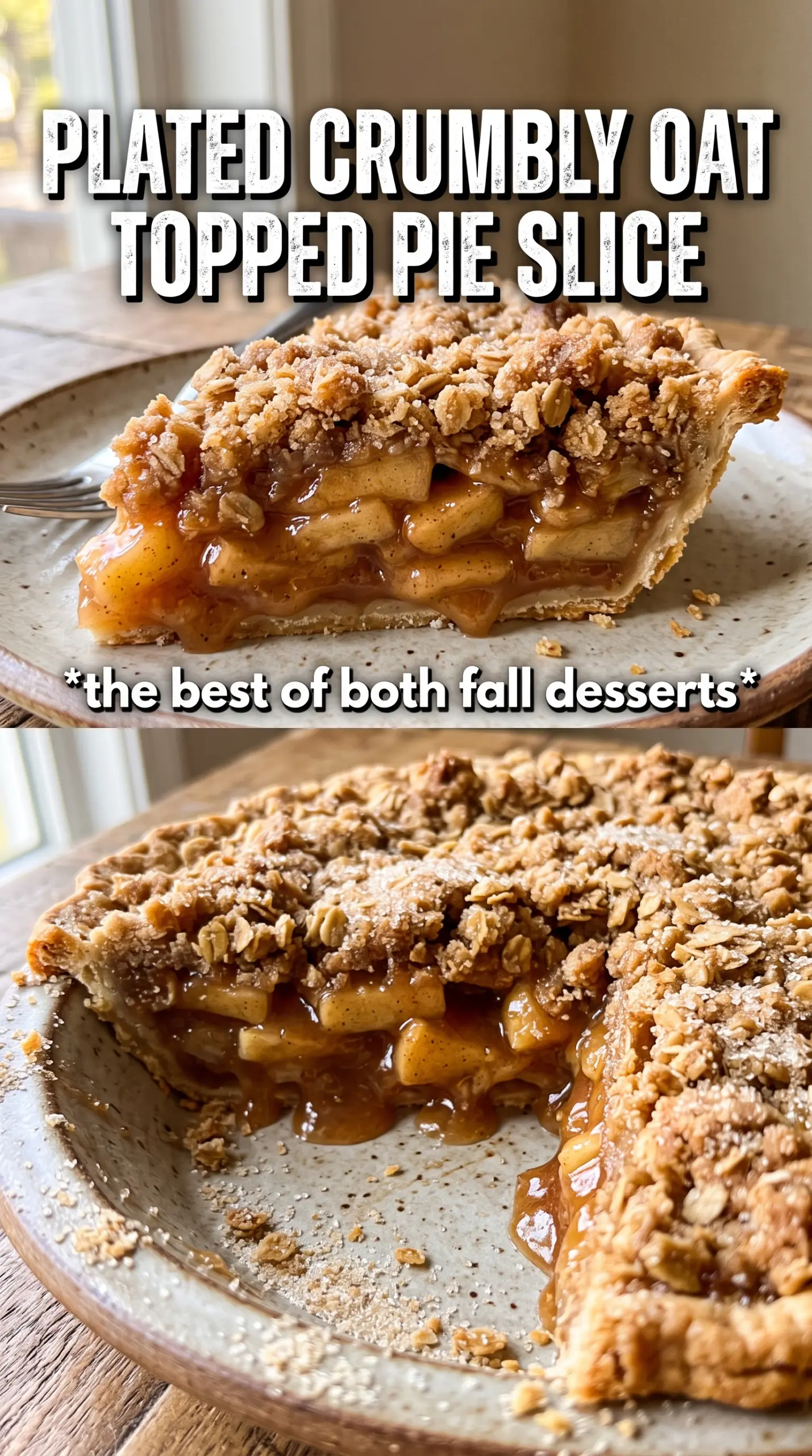 Apple Crisp Pie caramel oat crumble