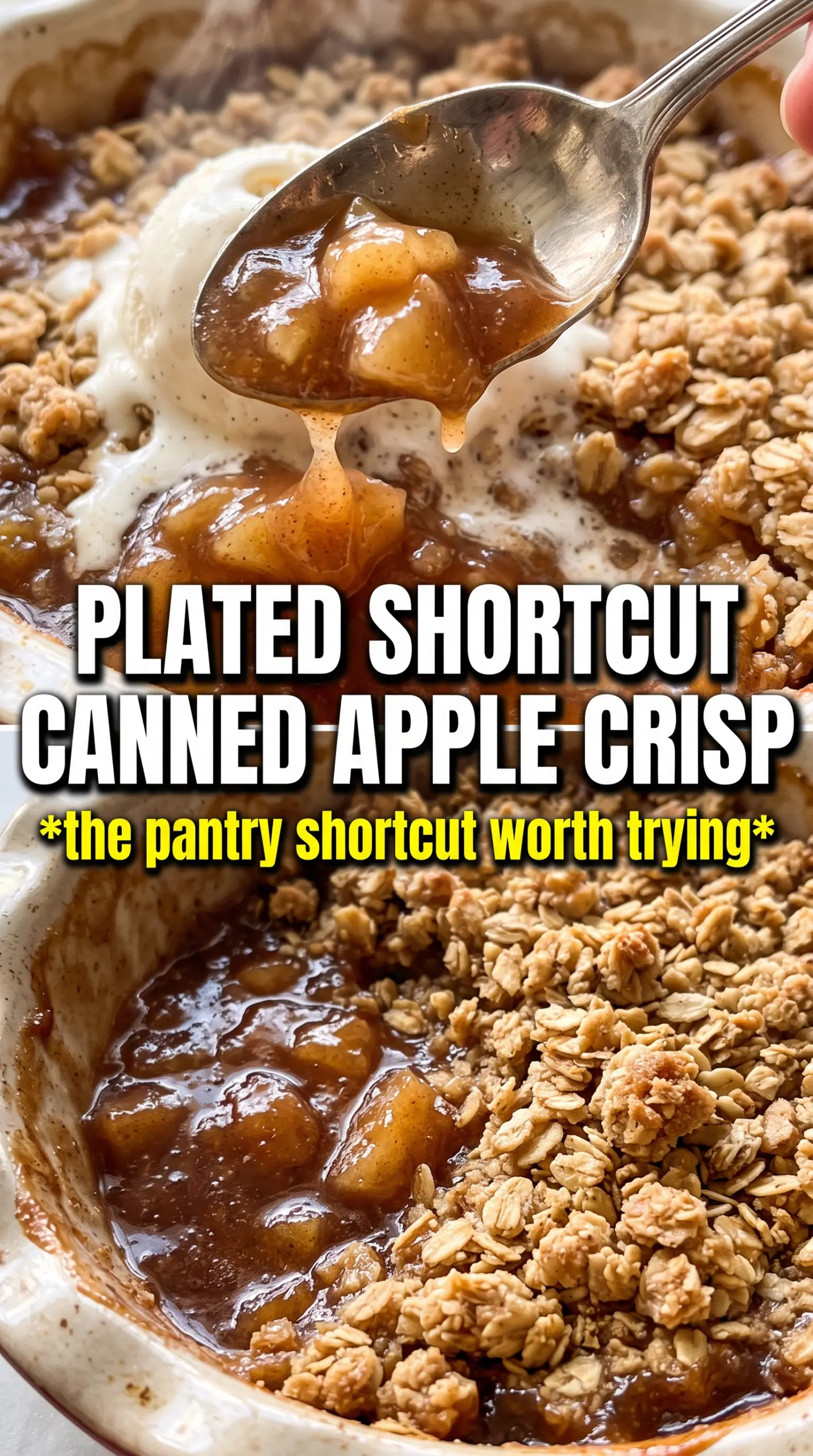 Apple Crisp With Canned Apple Filling golden oat crumble, spiced apples