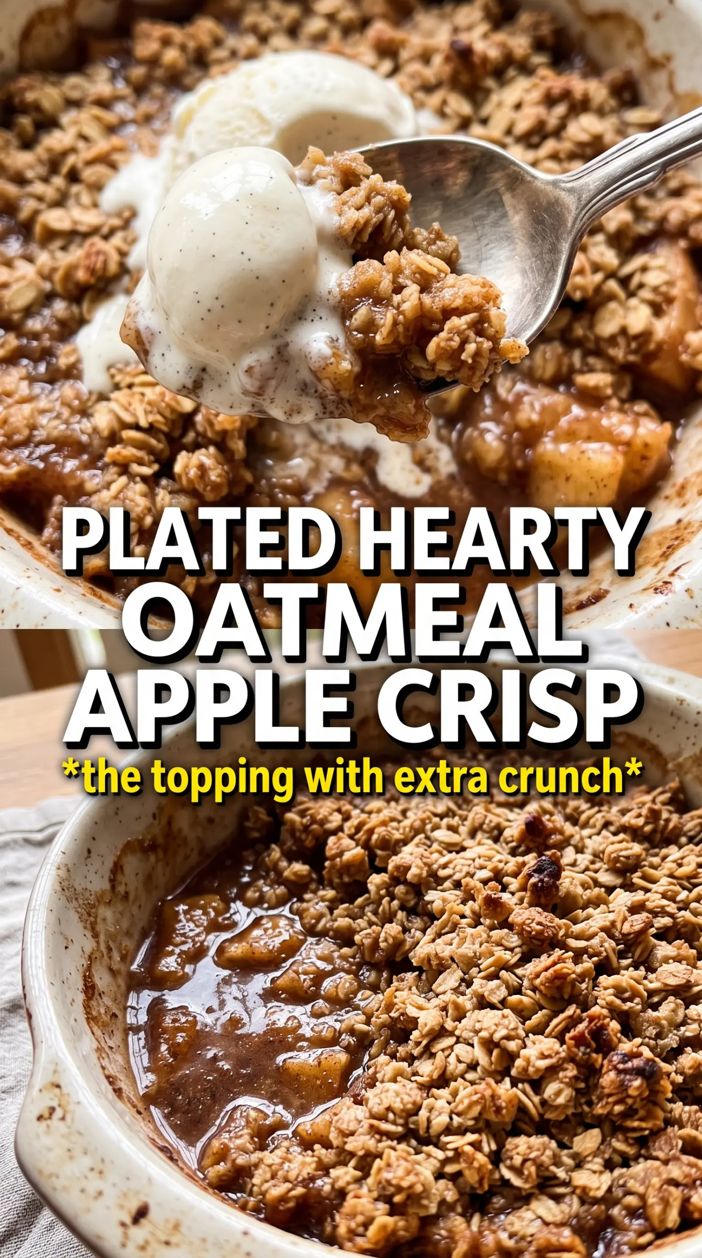 Apple Crisp With Oatmeal rustic, golden, spiced