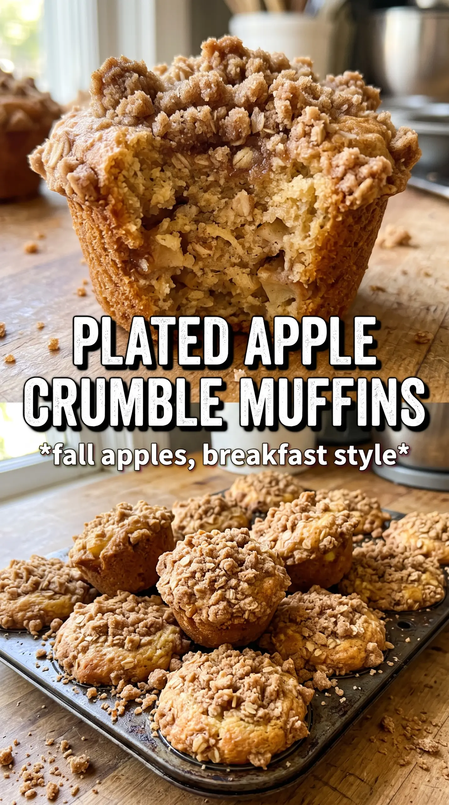 Apple Crumble Muffins golden oat crumble moist apple