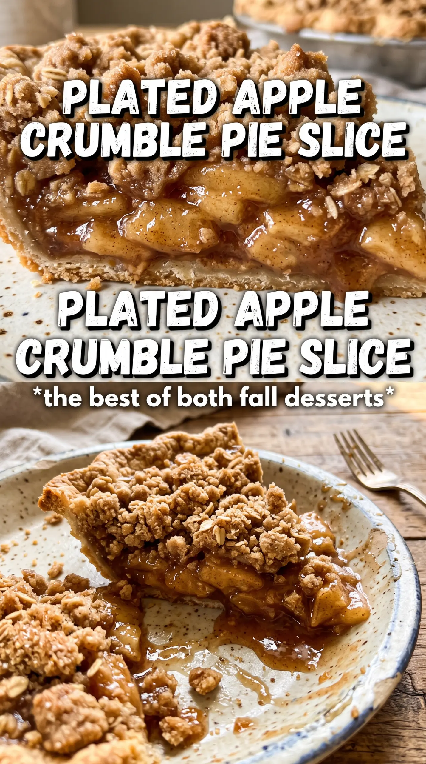 Apple Crumble Pie golden oat topping spiced apples