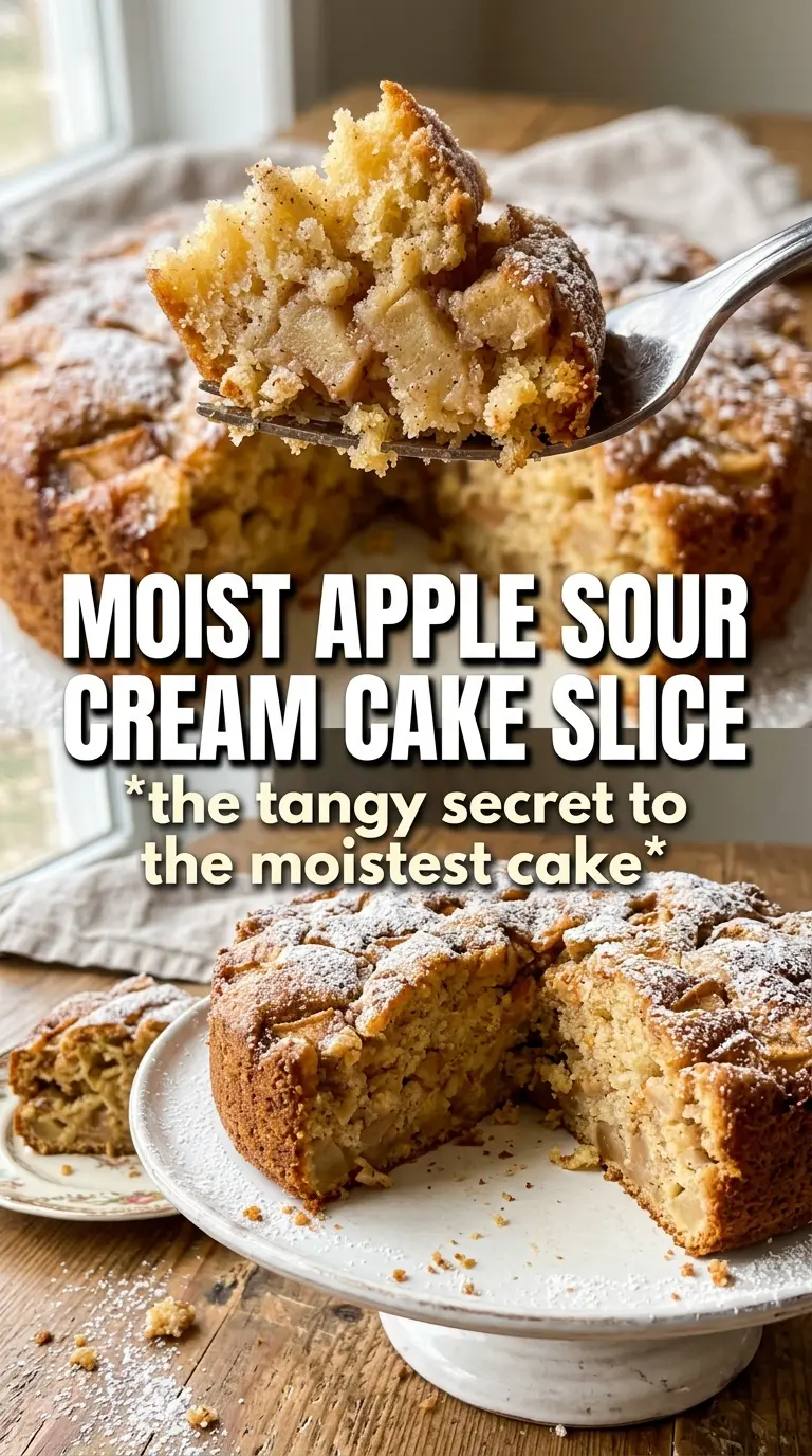 Apple Sour Cream Cake tender crumb cinnamon topping