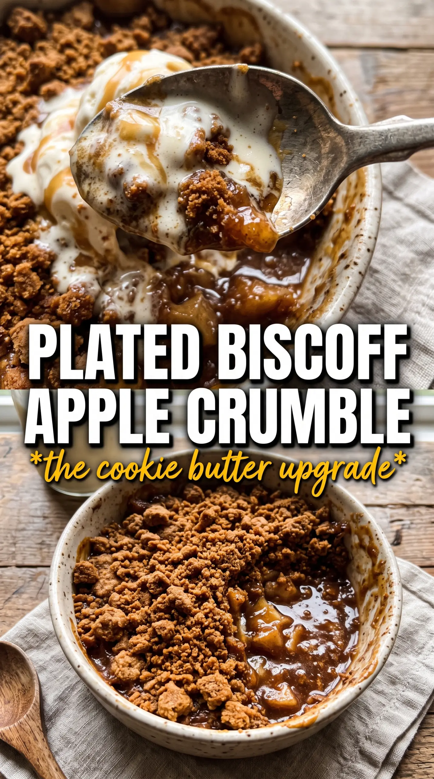 Biscoff apple crumble golden spiced topping
