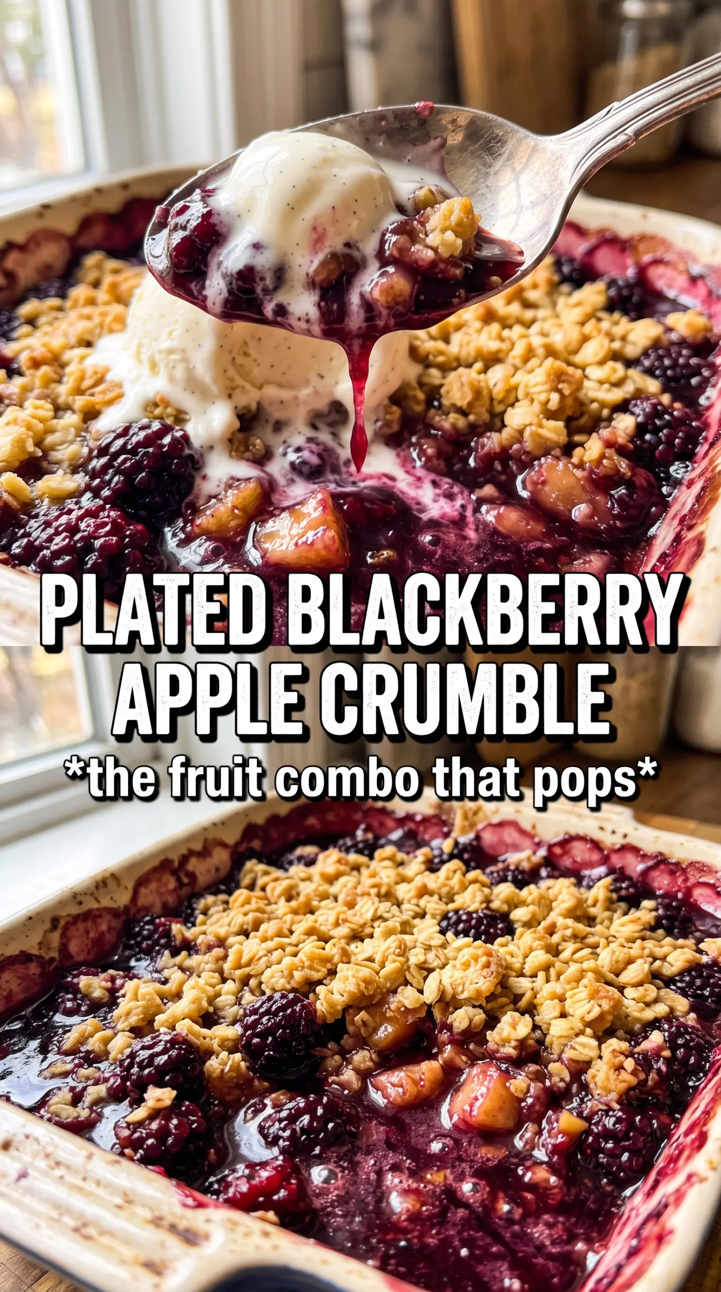 Blackberry apple crumble juicy golden crisp