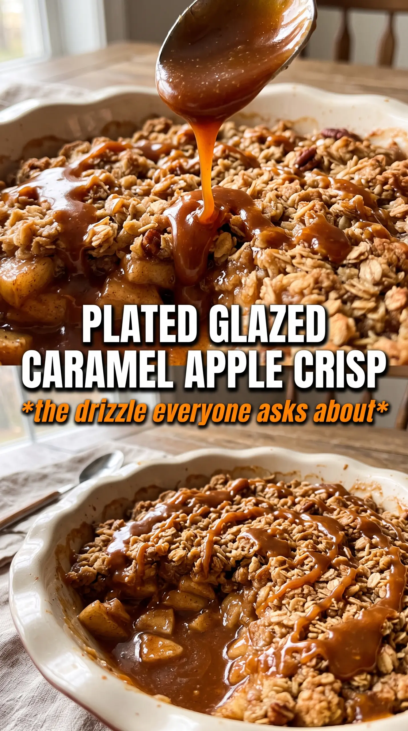 Caramel Apple Crisp caramelized apples oat crumble