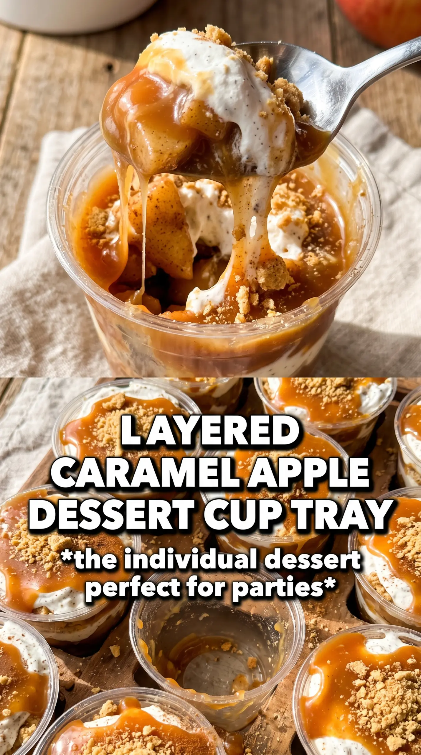 Caramel Apple Dessert Cups layered creamy spiced