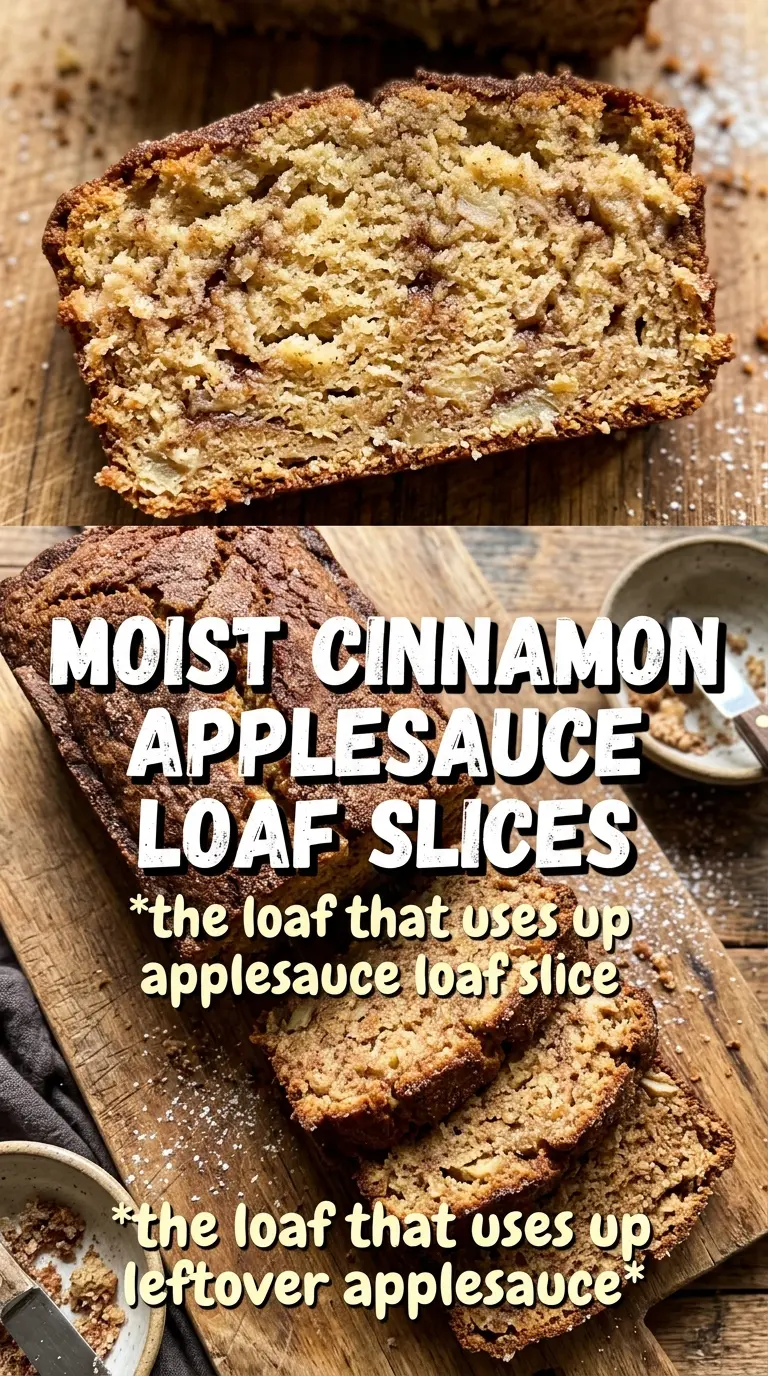 Cinnamon applesauce bread, moist crumb, cinnamon swirl