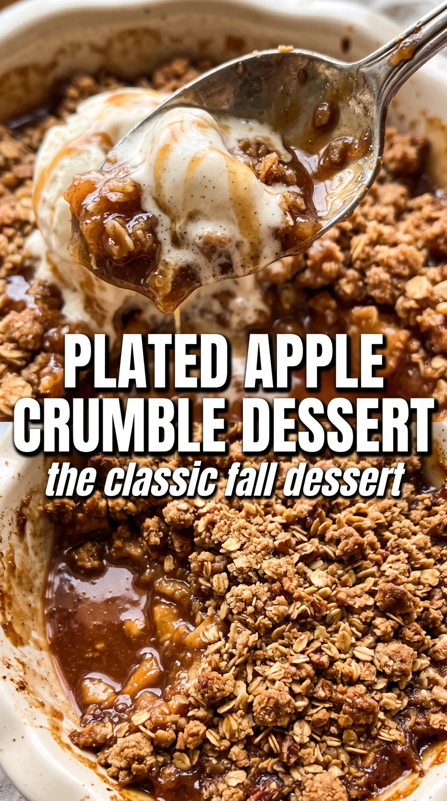 Apple Crumble sandy golden, caramelized