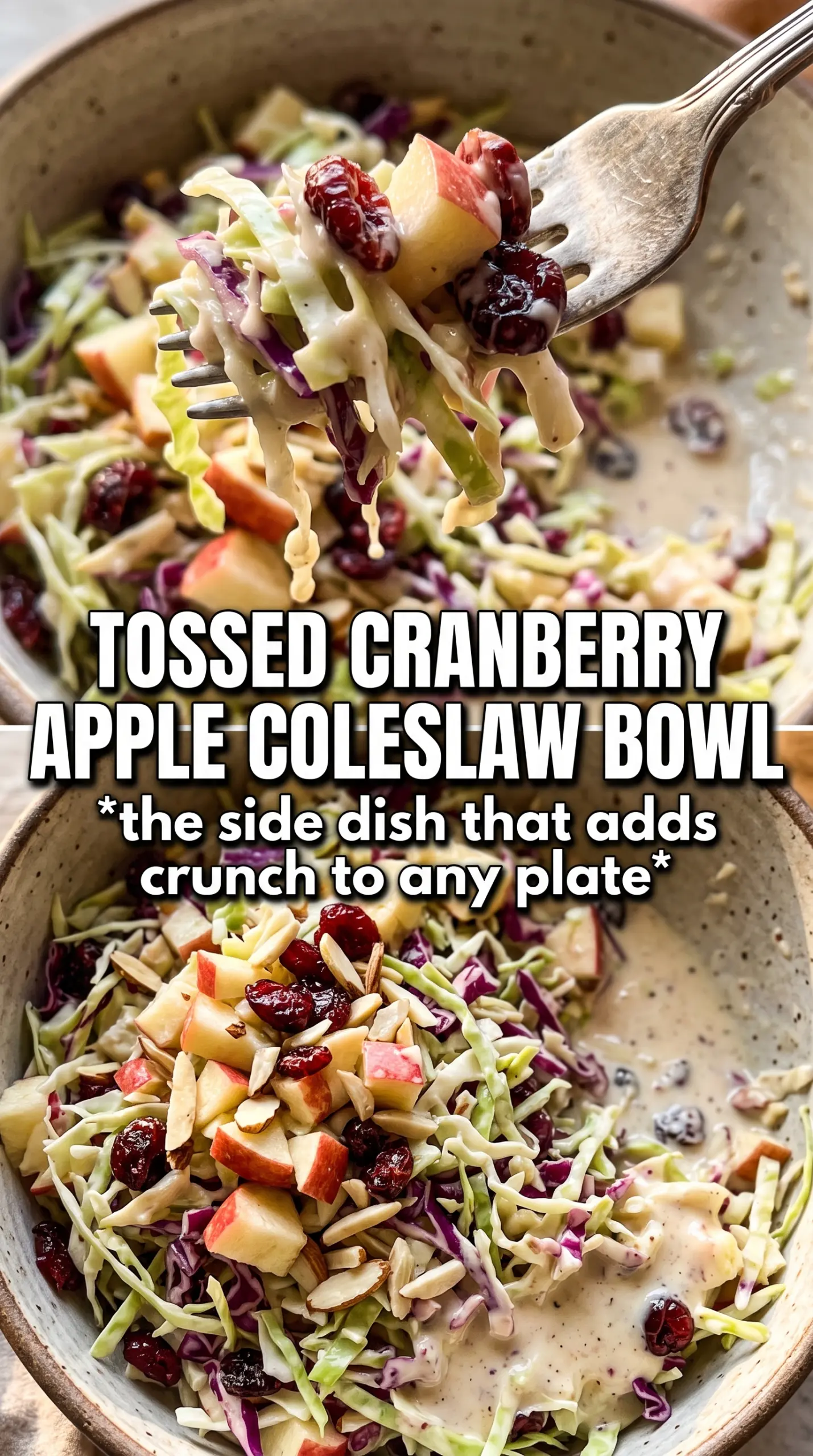 Cranberry Apple Coleslaw crisp creamy colorful