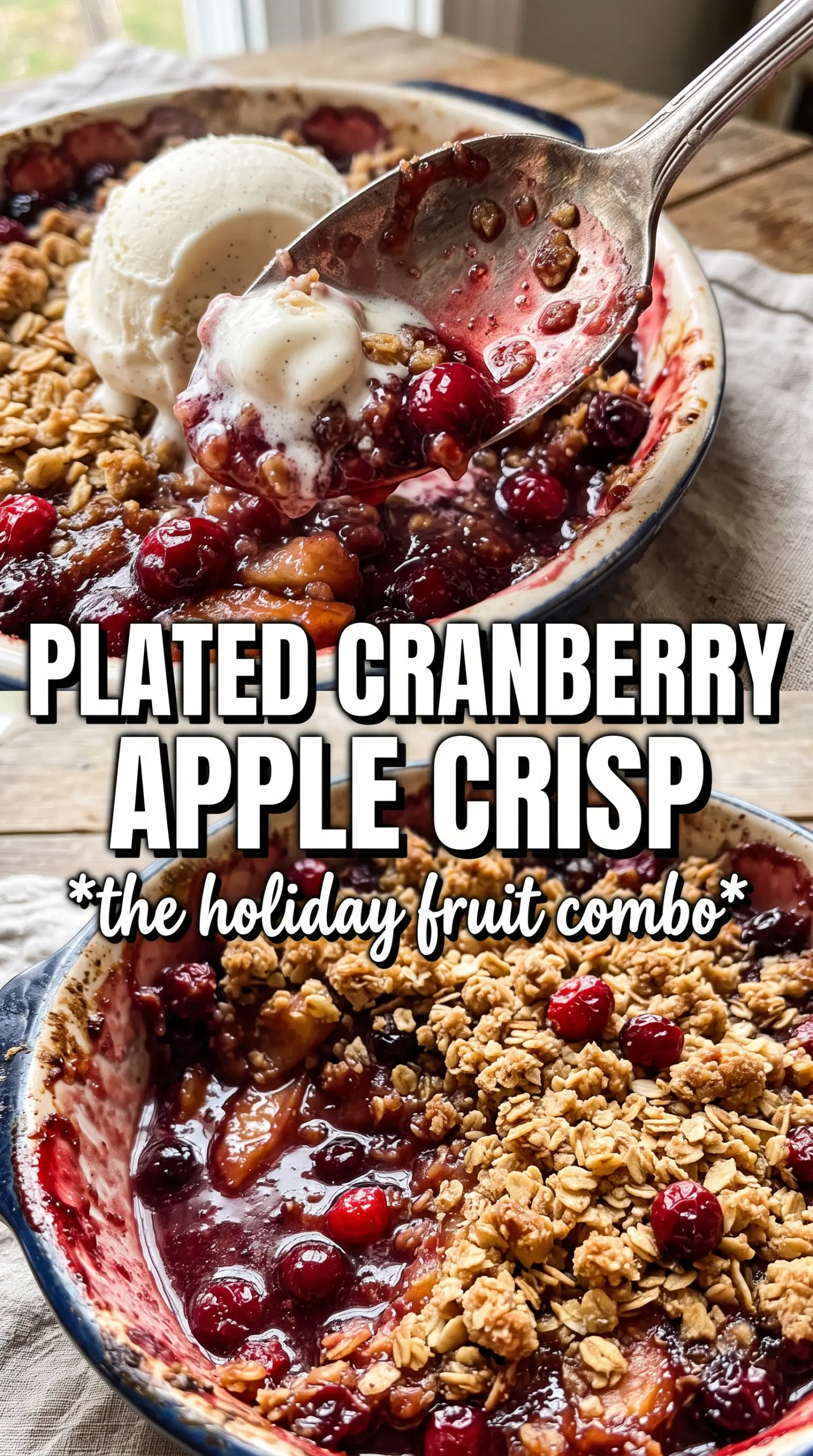 Cranberry Apple Crisp golden oat crumble