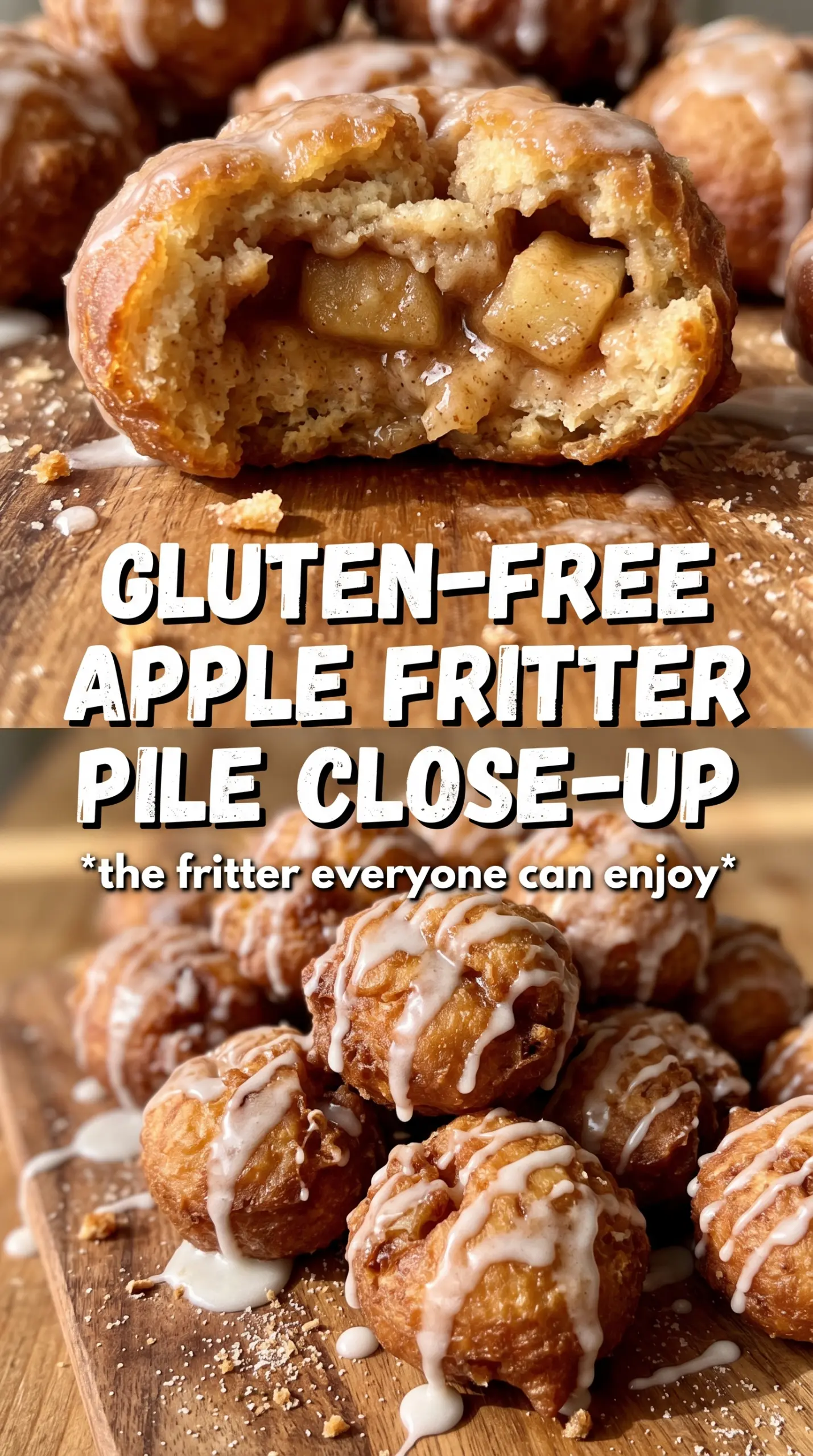 Gluten-Free Air Fryer Apple Fritters golden cinnamon glaze