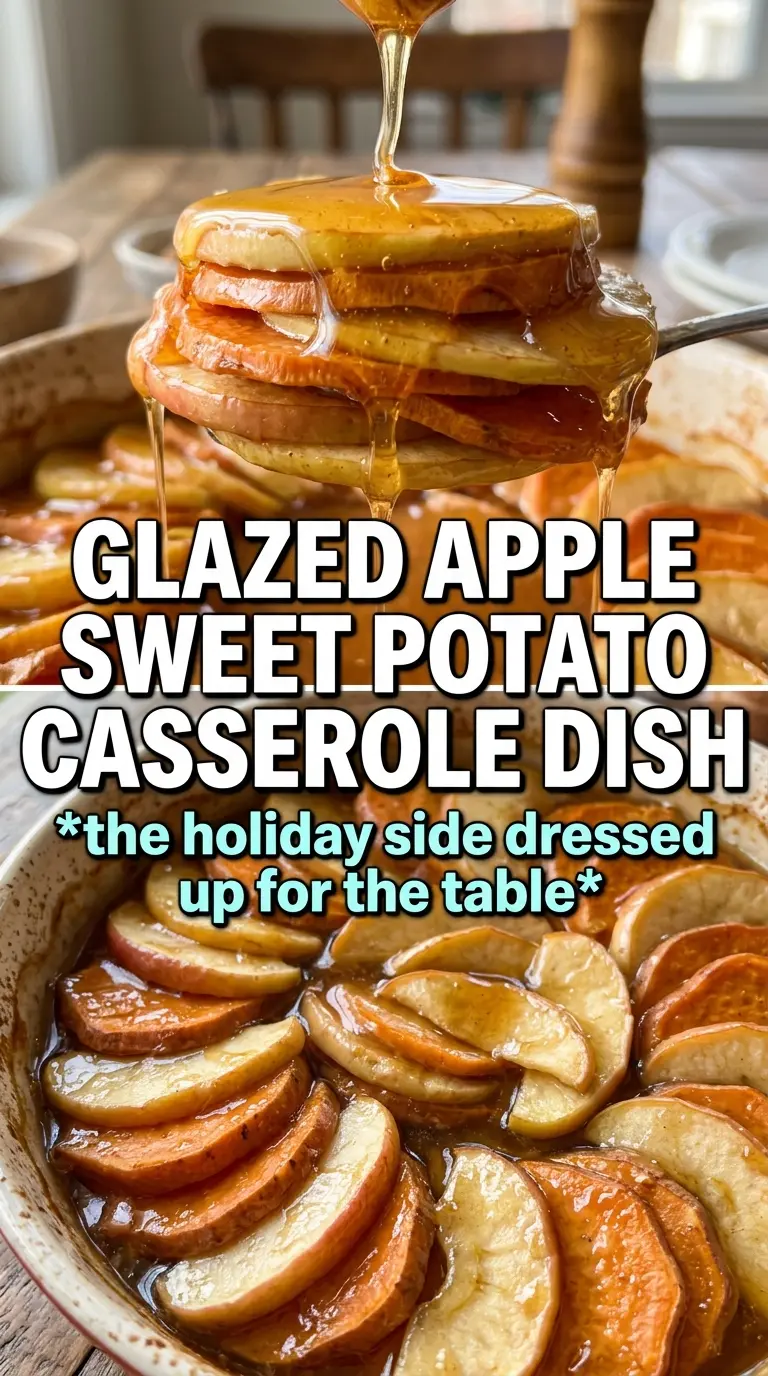 Honey Glazed Apple and Sweet Potato Casserole caramelized glazed pecans