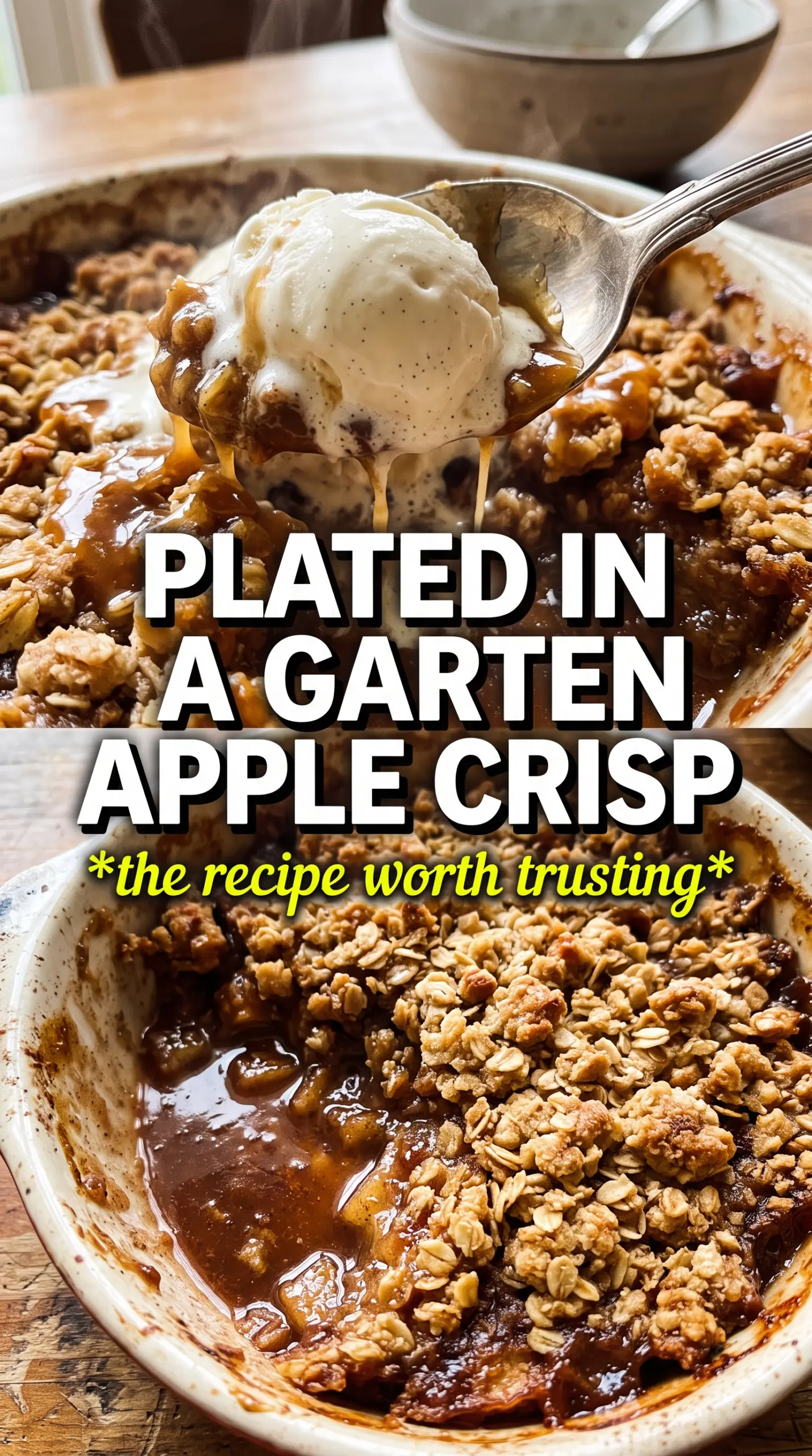 Ina Garten apple crisp, golden oat crumble, baked apples