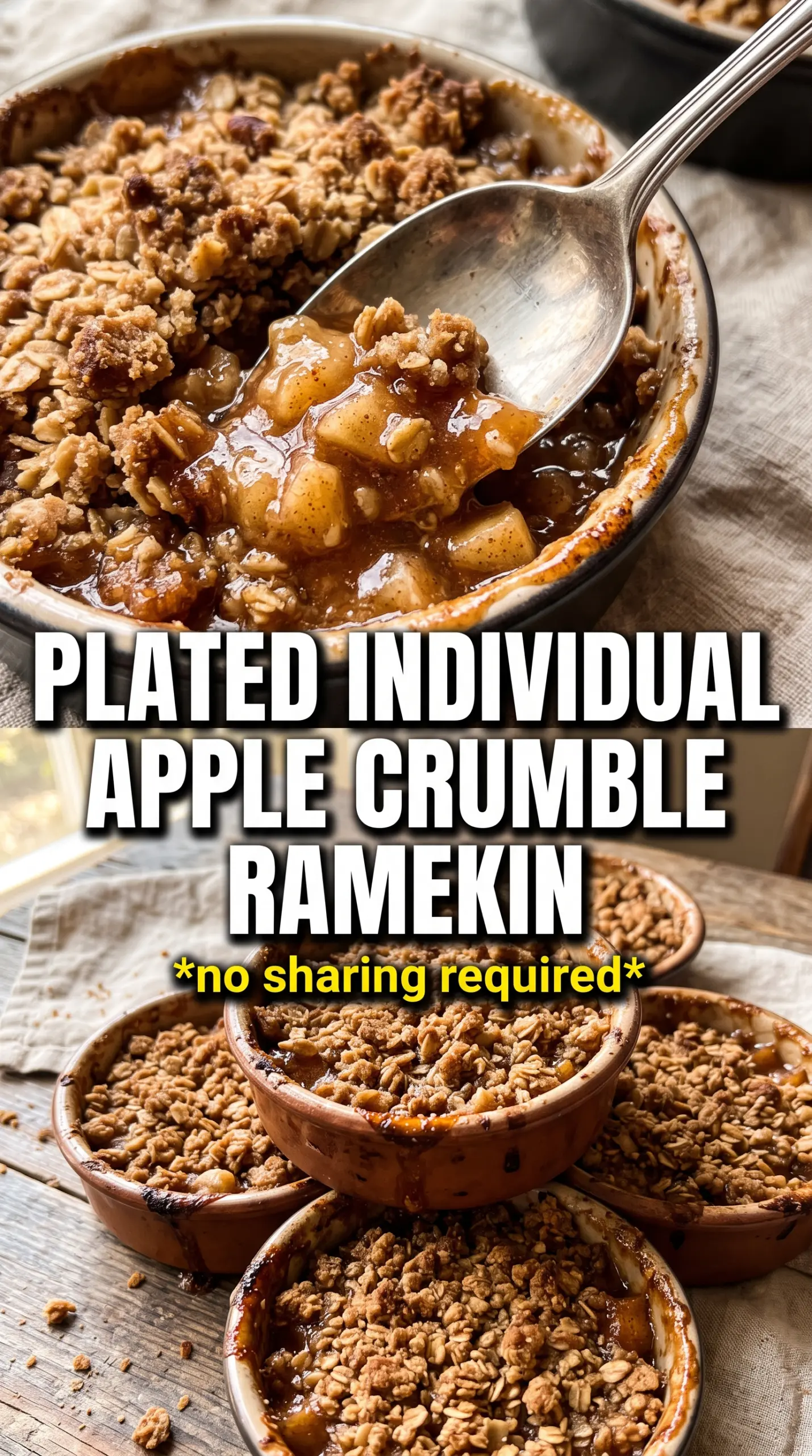 Individual Apple Crumbles baked apples oat topping