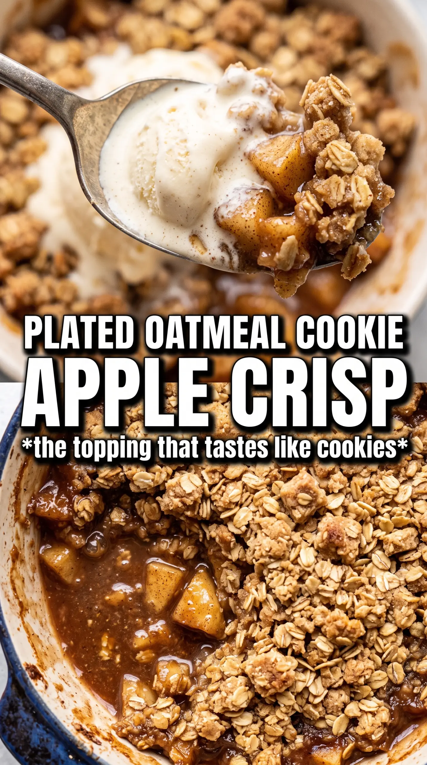 Oatmeal Cookie Apple Crisp golden crumbly baked dessert