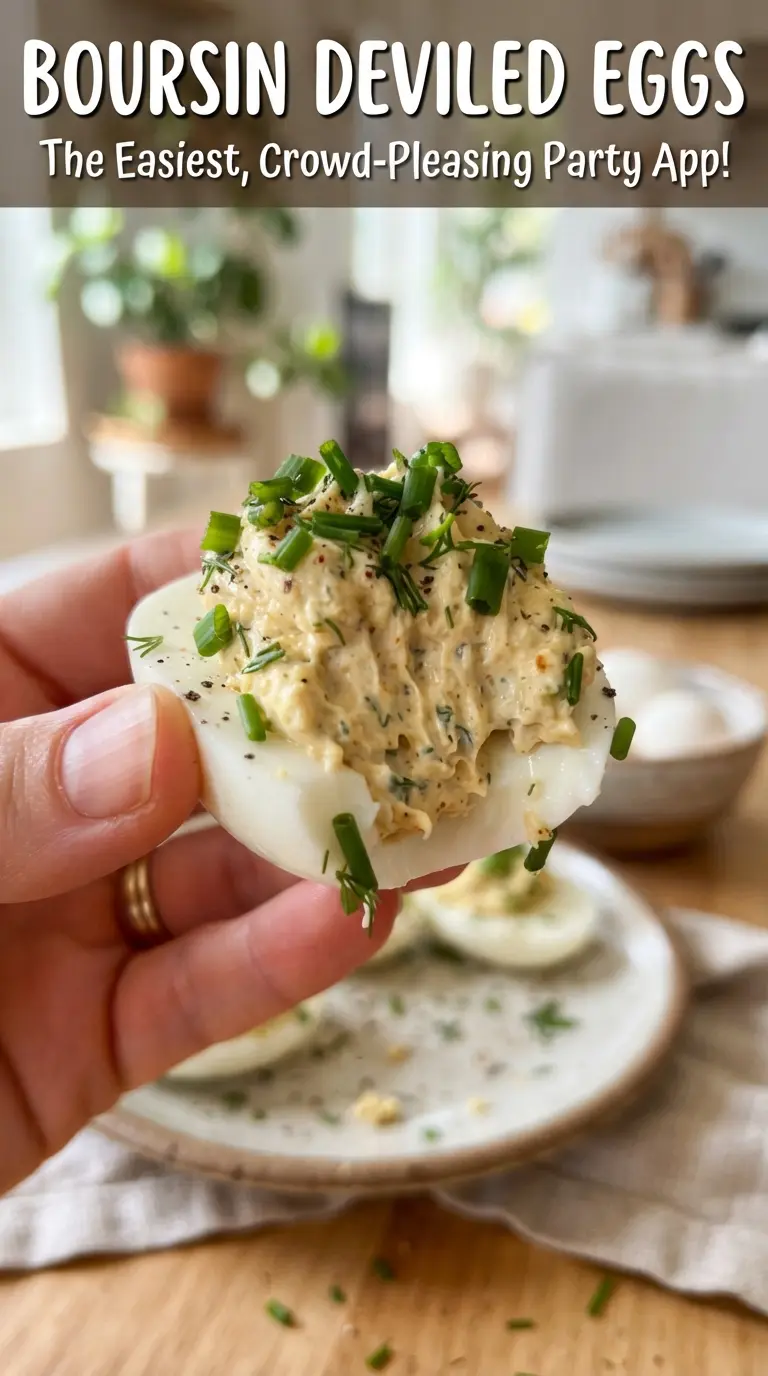 Boursin deviled eggs creamy herby elegant