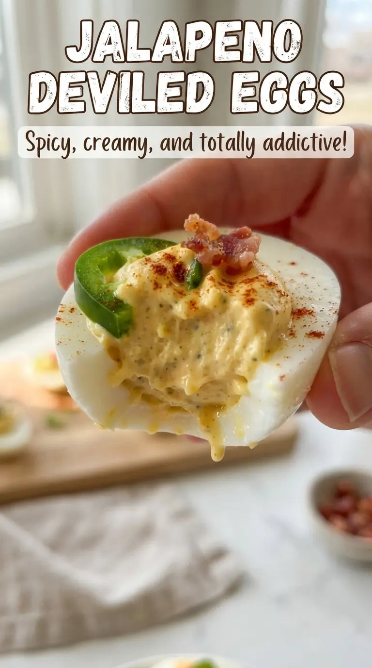 Jalapeno Deviled Eggs spicy creamy bacon